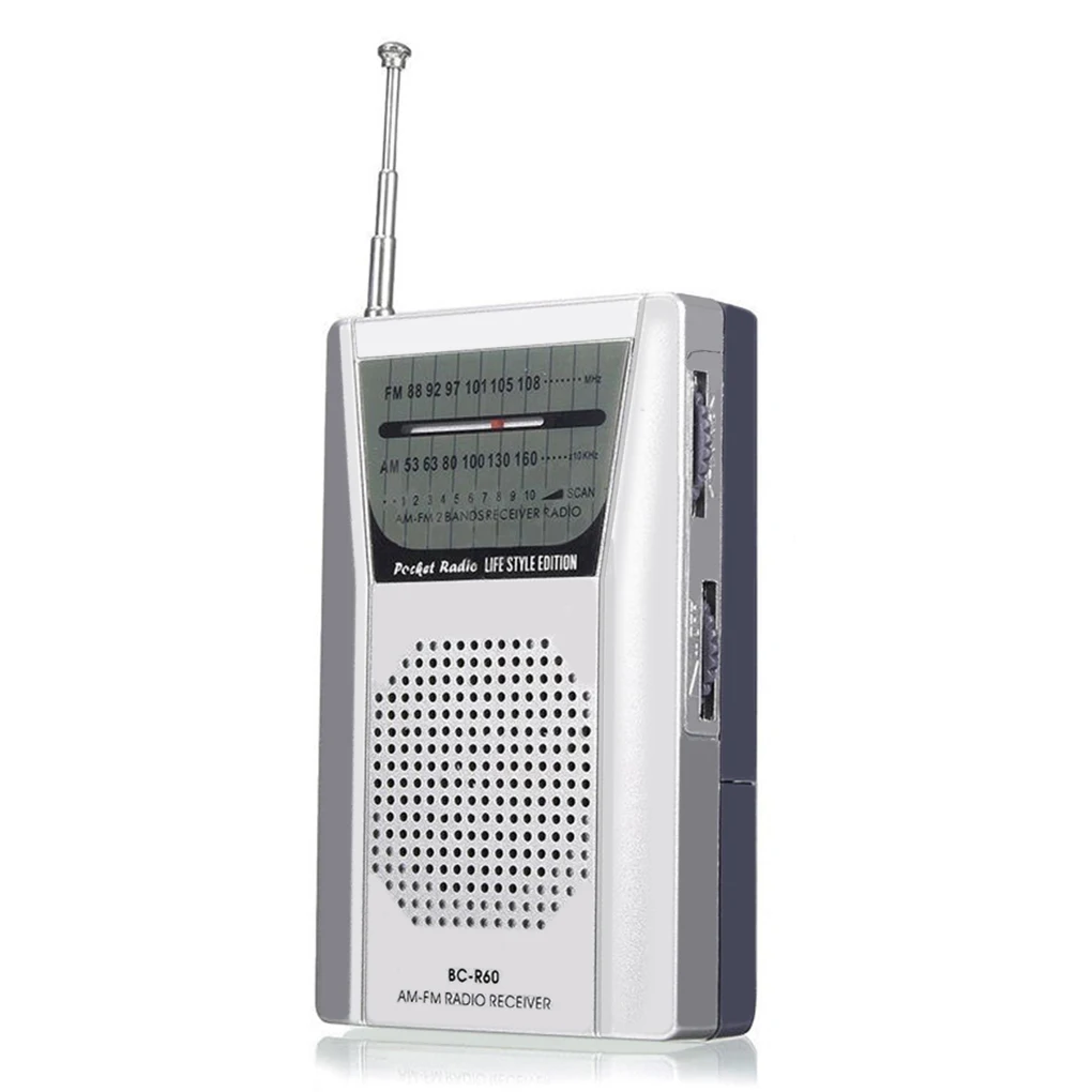 BC-R60 карманное радио телескопическая антенна наружная мини AM/FM Двухдиапазонная