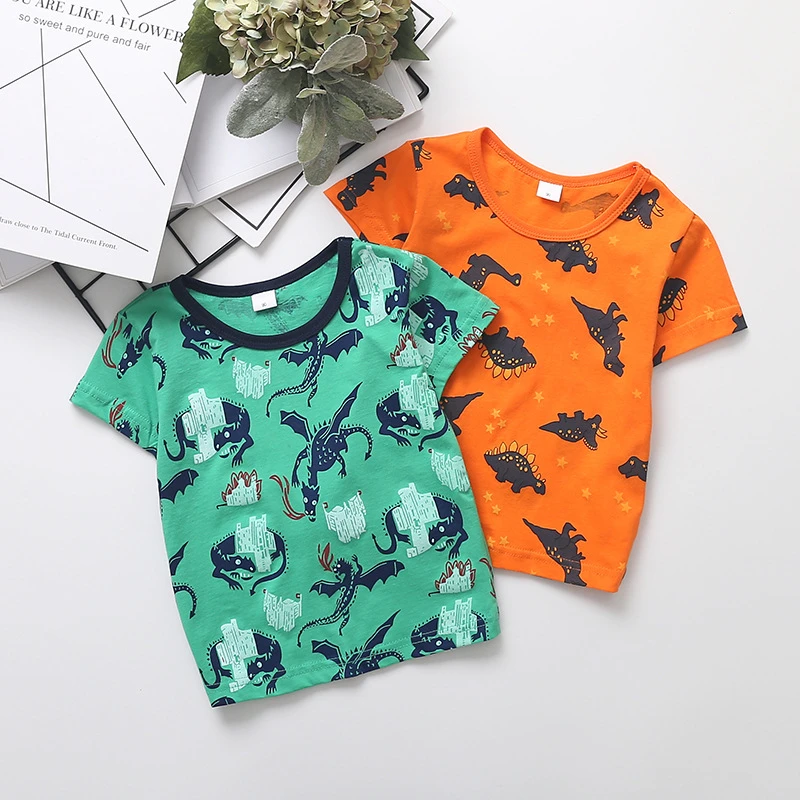 

New printing T-shirt short-sleeved boy T-shirt cartoon children infants kids boys cartoon dinosaur shirt shirt baby T-shirt