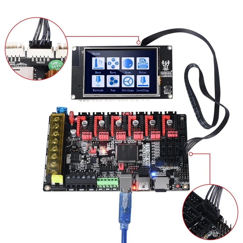 SKR Pro V1.1 плата управления 32 бит ARM cpu + TFT35 V2.0 пресс-экран Smart Wifi дисплей набор для 3d