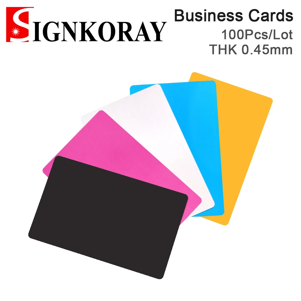 

SIGNKORAY 100 шт./лот визитки, THK 0,45 мм, алюминиевый сплав, металлолист, тестовый материал для лазерной маркировочной машины