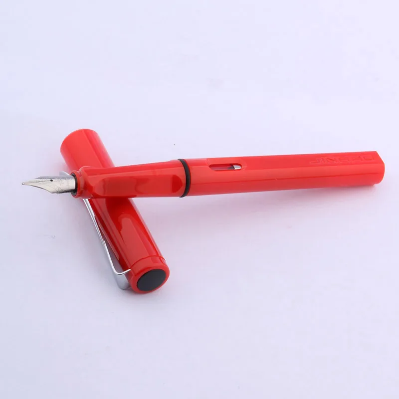 JINHAO 599 Высококачественная красная перьевая ручка с белым средним