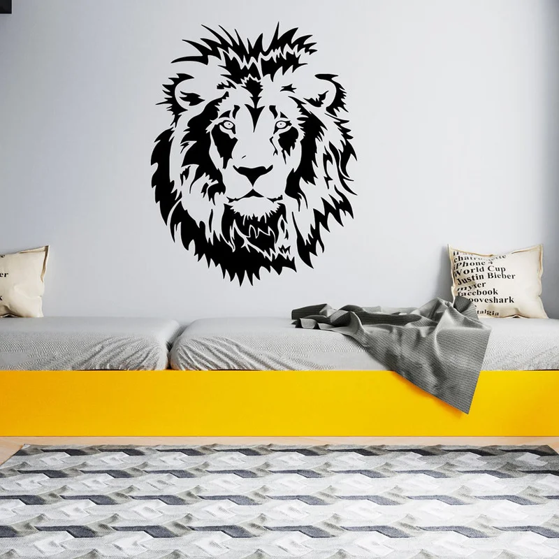 

King of The Forest Lion Wall Stickers Vinyl Art Home Decoration for Living Room Bedroom Nursery Decor Animals Decals Murals AA20