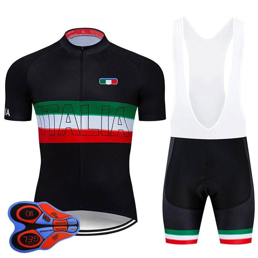 

2021 Team Italia Cycling Clothing 9D Set MTB Uniform Bicycle Clothes Summer Quick Dry Bike Jersey Mens Short Maillot Culotte