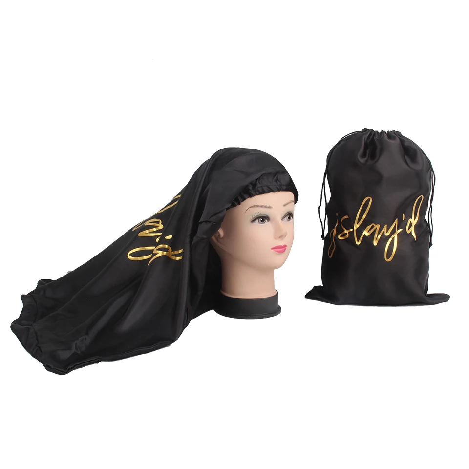 Подгонянные лого волосы компании комплекты упаковки длинный капот сатин экстра