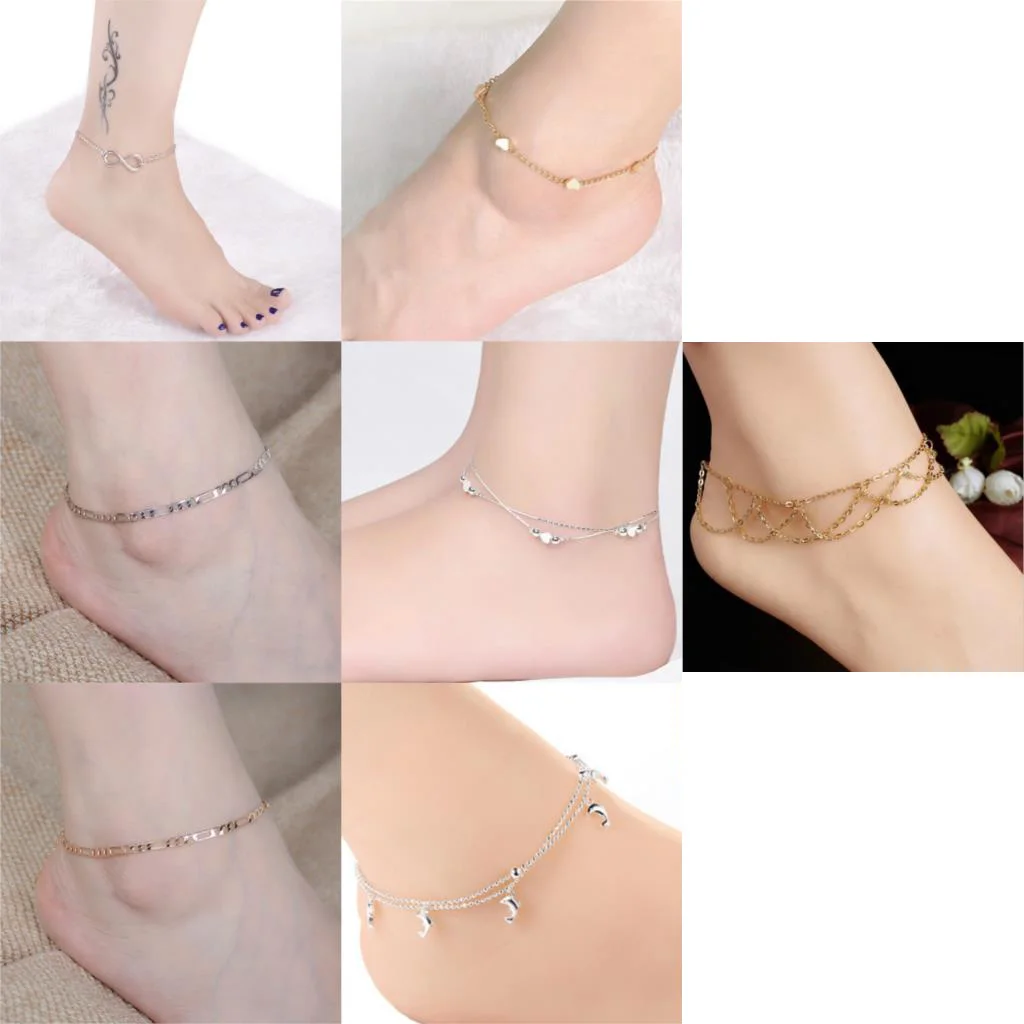

Simple Heart Female Anklets Barefoot Crochet Sandals Foot Jewelry Leg New Anklets On Foot Ankle Bracelets For Women Leg Chain