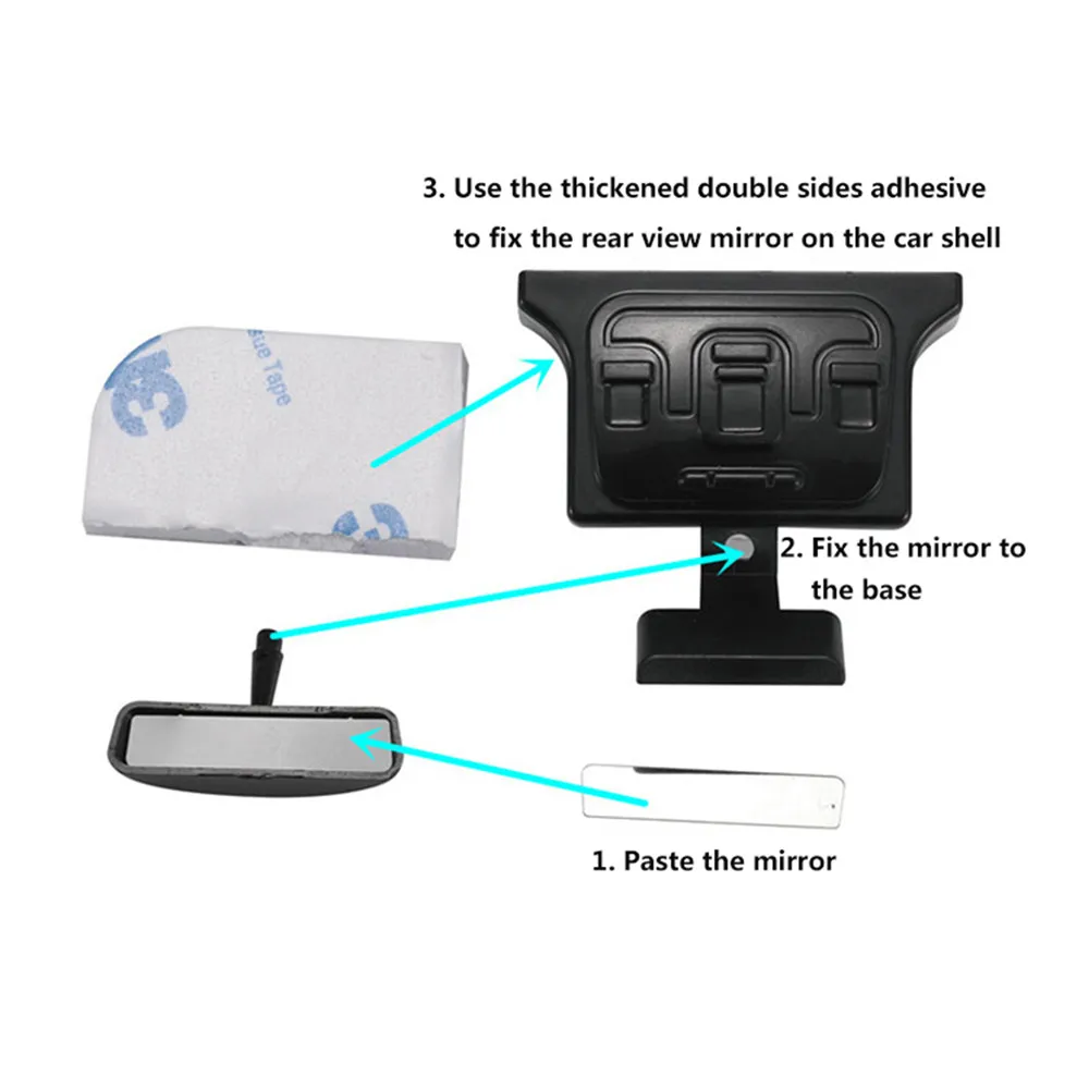 Металлическое светоотражающее зеркало заднего вида для салона автомобиля 1/10