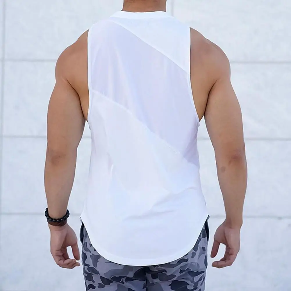 

50% Dropshipping!!Summer Men Tanks Top Solid Color Round Neck Breathable Tops Fashion Sports Plus Size Undershirt Fitness Casual