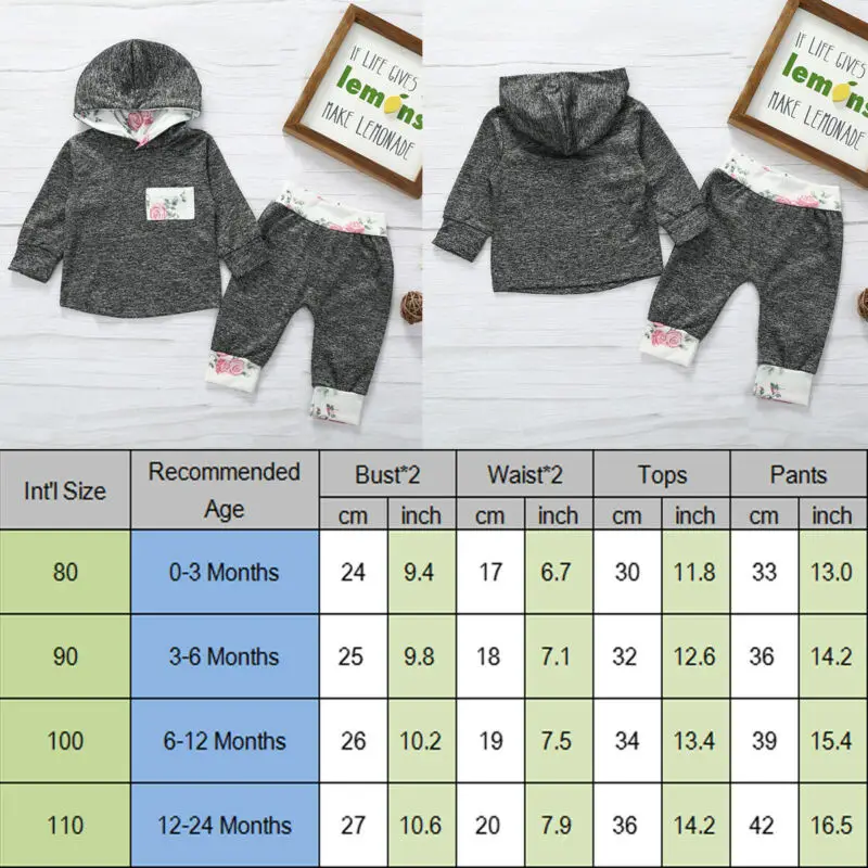 Модный комплект одежды для маленьких девочек 0-24 мес. свитшот с длинным рукавом и
