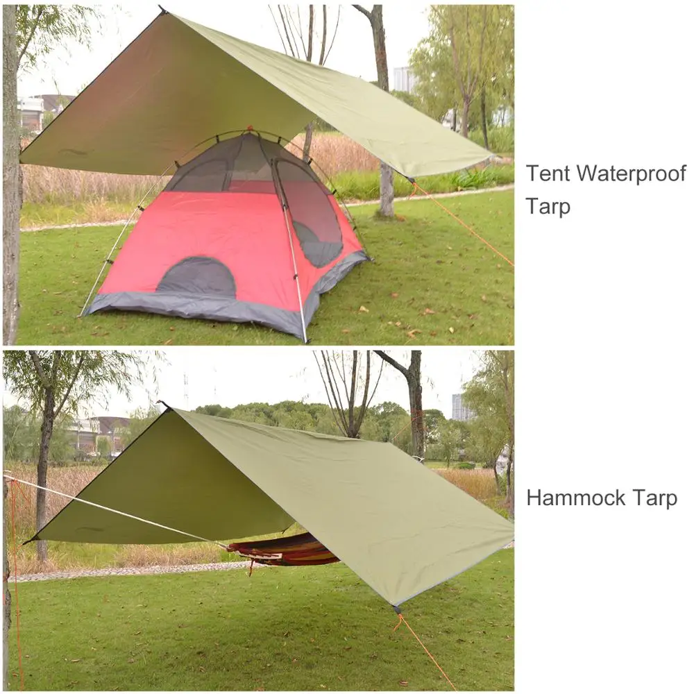 

Desert&Fox 3x3m Camping Waterproof Tarp Tent Hammock Tarp Rain Fly Picnic Mat with Carry Bag Outdoor Awning Beach Shelter