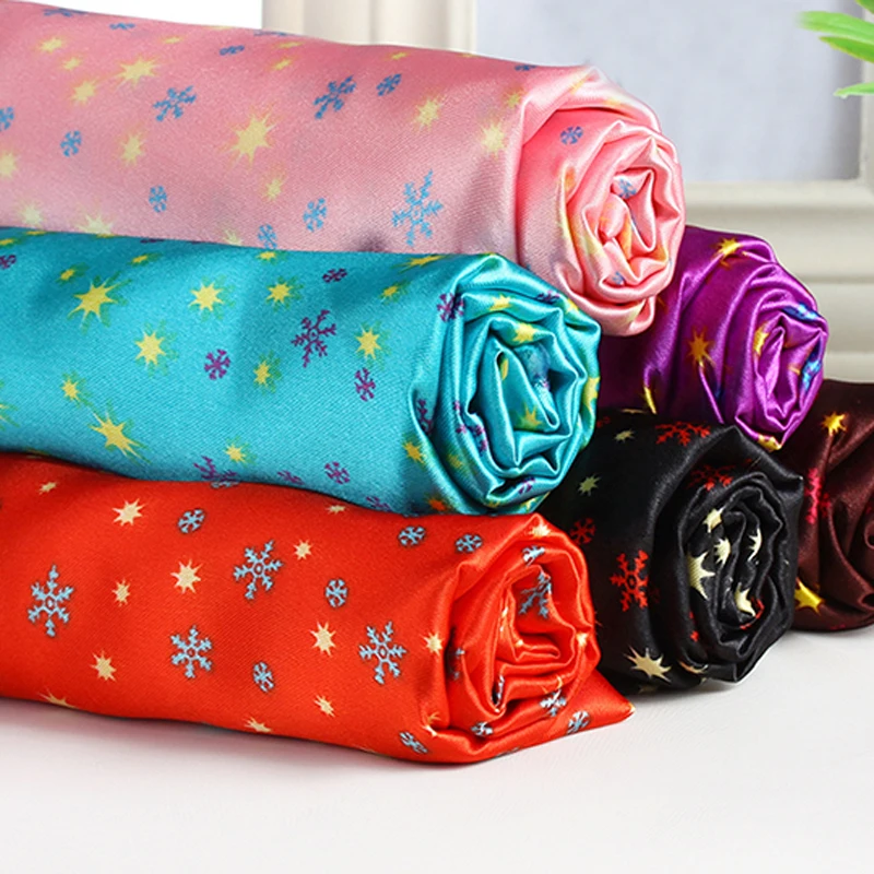 Черный материал с принтом звезд рукоделие сделай сам ткань обивка Атлас|fabric