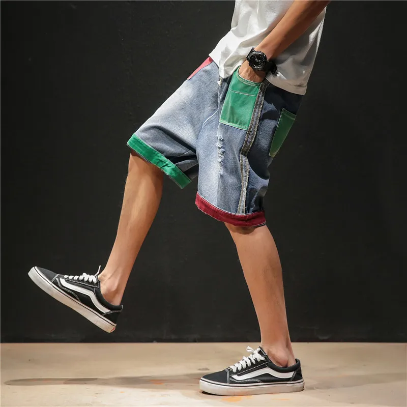 Мужские джинсовые шорты с дырками Повседневные Дышащие из хлопка брендовая