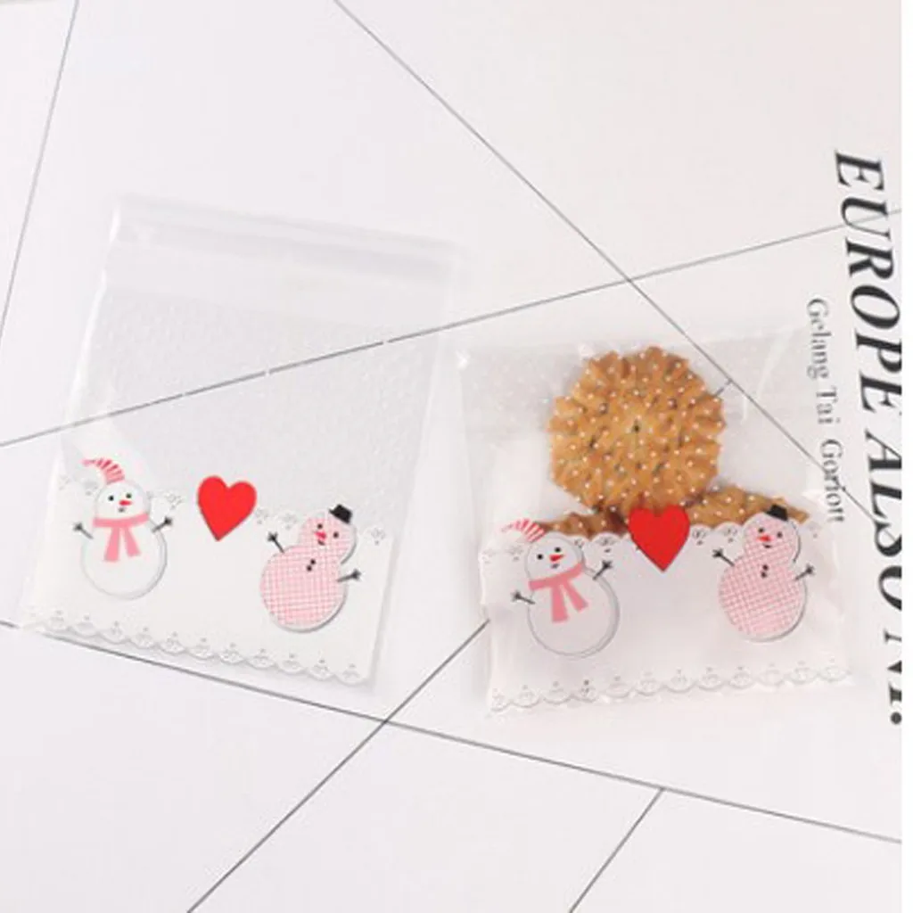 45 # Merry Christmas Санта-Клаус самоклеющиеся пакеты для упаковки печенья