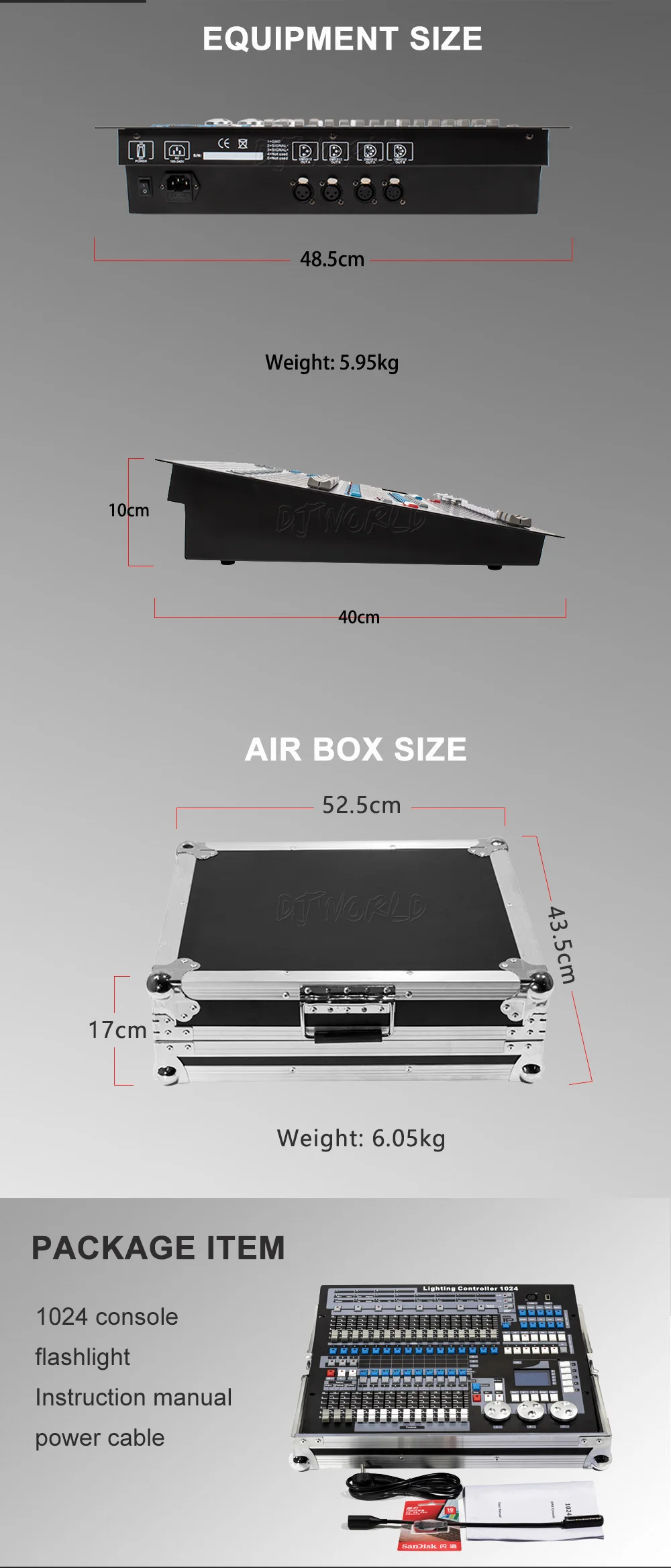 DJworld DMX консоль 1024 контроллер для освещение для сцены DMX 512 DJ контроллер оборудование международный стандарт движущийся головной свет