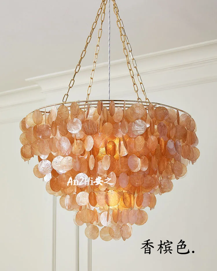 

Nordic shell chandelier romantic warm French modern American light luxury girl bedroom princess room lamp