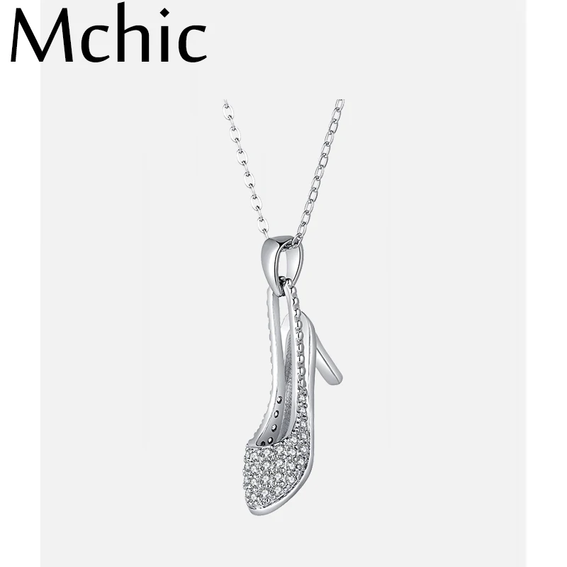 Mchic модное ожерелье из стерлингового серебра 925 пробы с блестящим цирконием