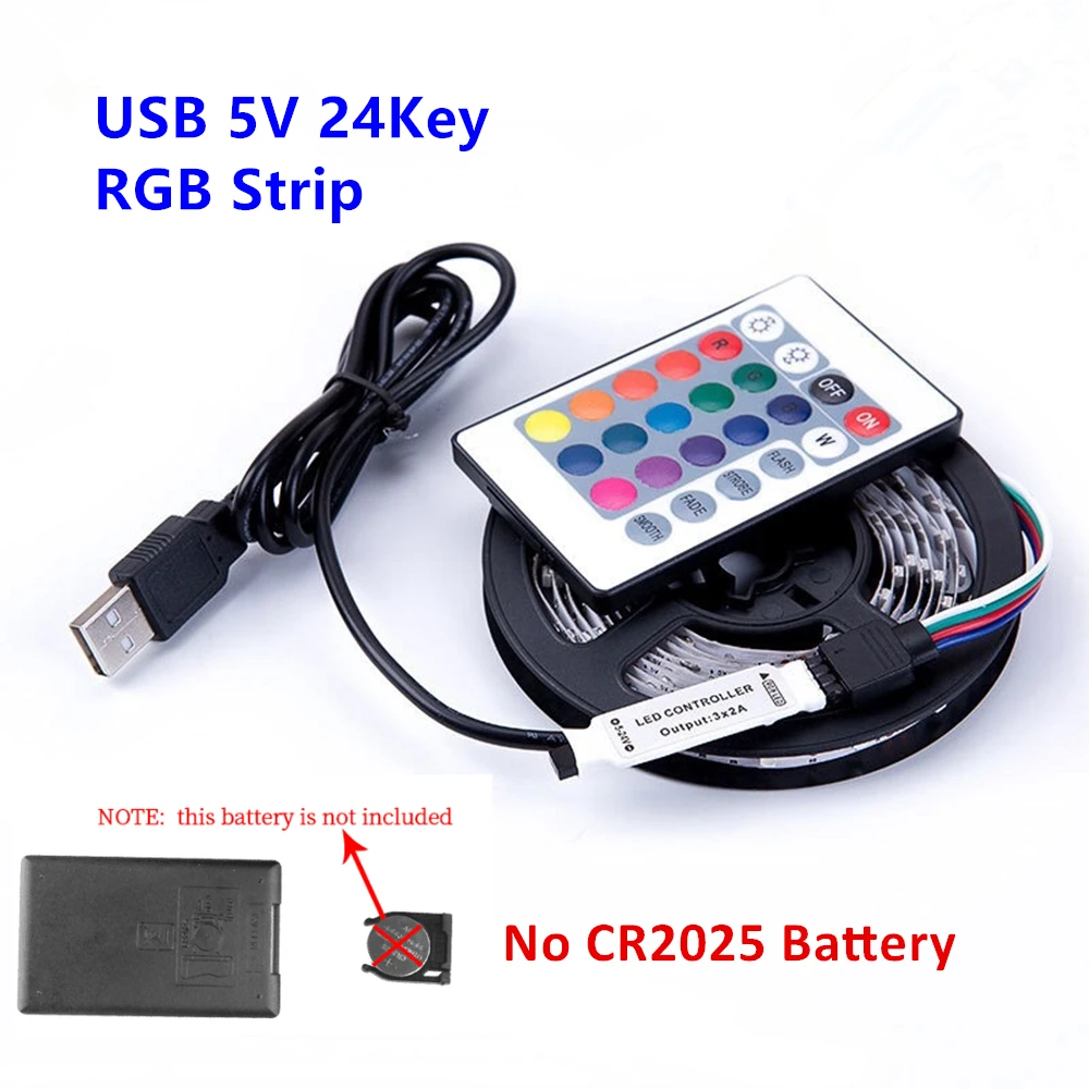

RGB LED Strip Light 5V USB 2835 SMD Flexible Tape HDTV TV Desktop PC Bottom Screen Lighting 2M 3M 4M 5M Light Strips bedroom