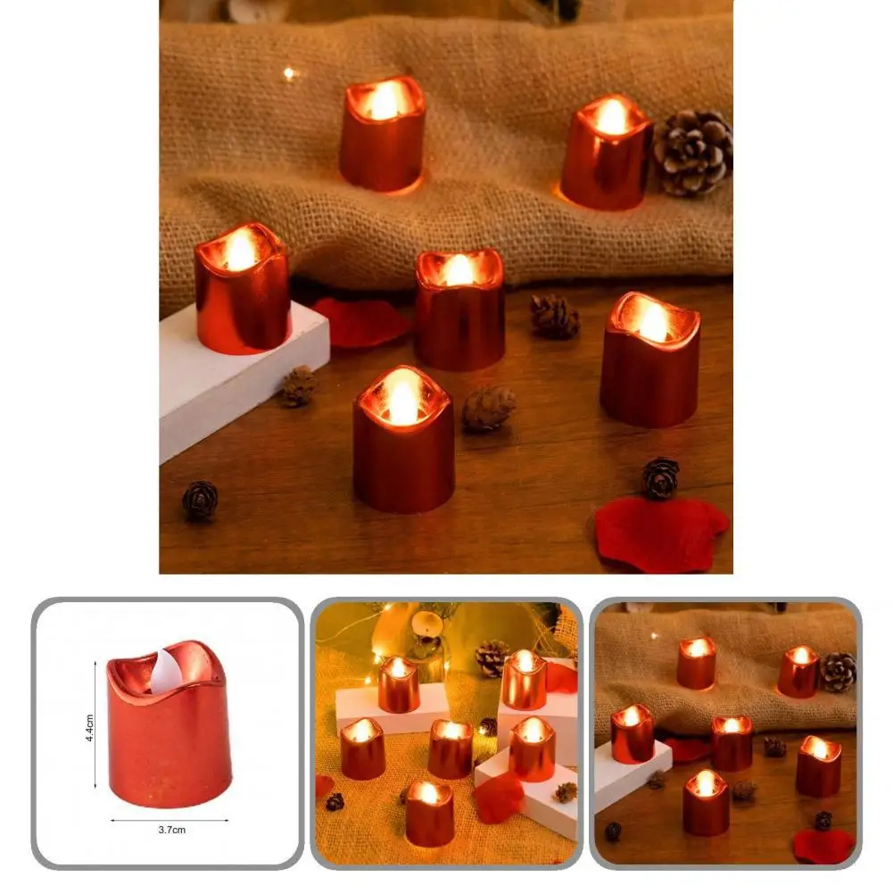 

Plastic 6Pcs Excellent Battery Powered Candle Light Christmas Party Prop Lightweight Candle Lamp Multi-purpose for Bar