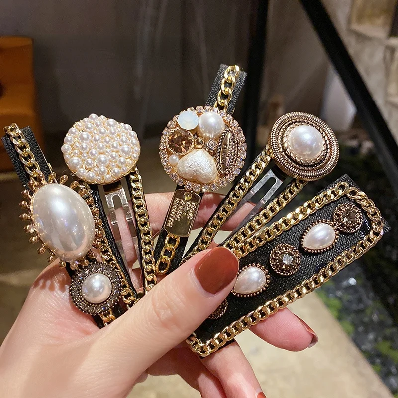 

Korean Exquisite Hairpin Fashion Jewelry Bling Crystal Rhinestone Hair Clips for Women Girls Metal Headpiece Hair Accessories