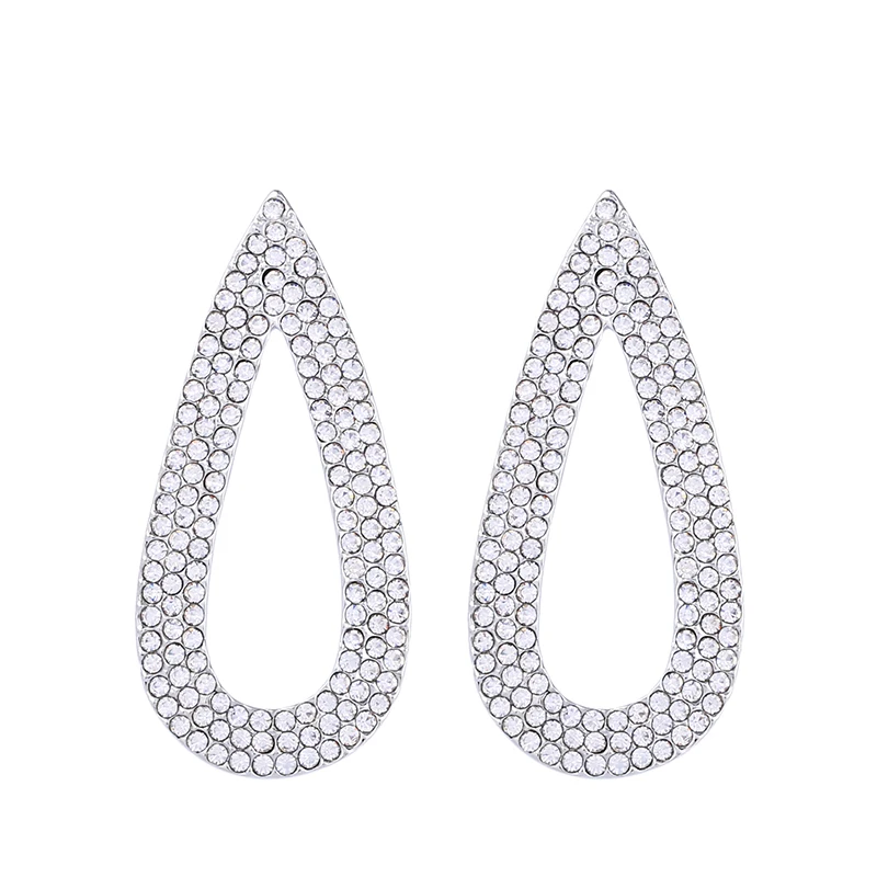 OCESRIO большие черные серьги с камнями висячие для женщин хрустальные каплевидные