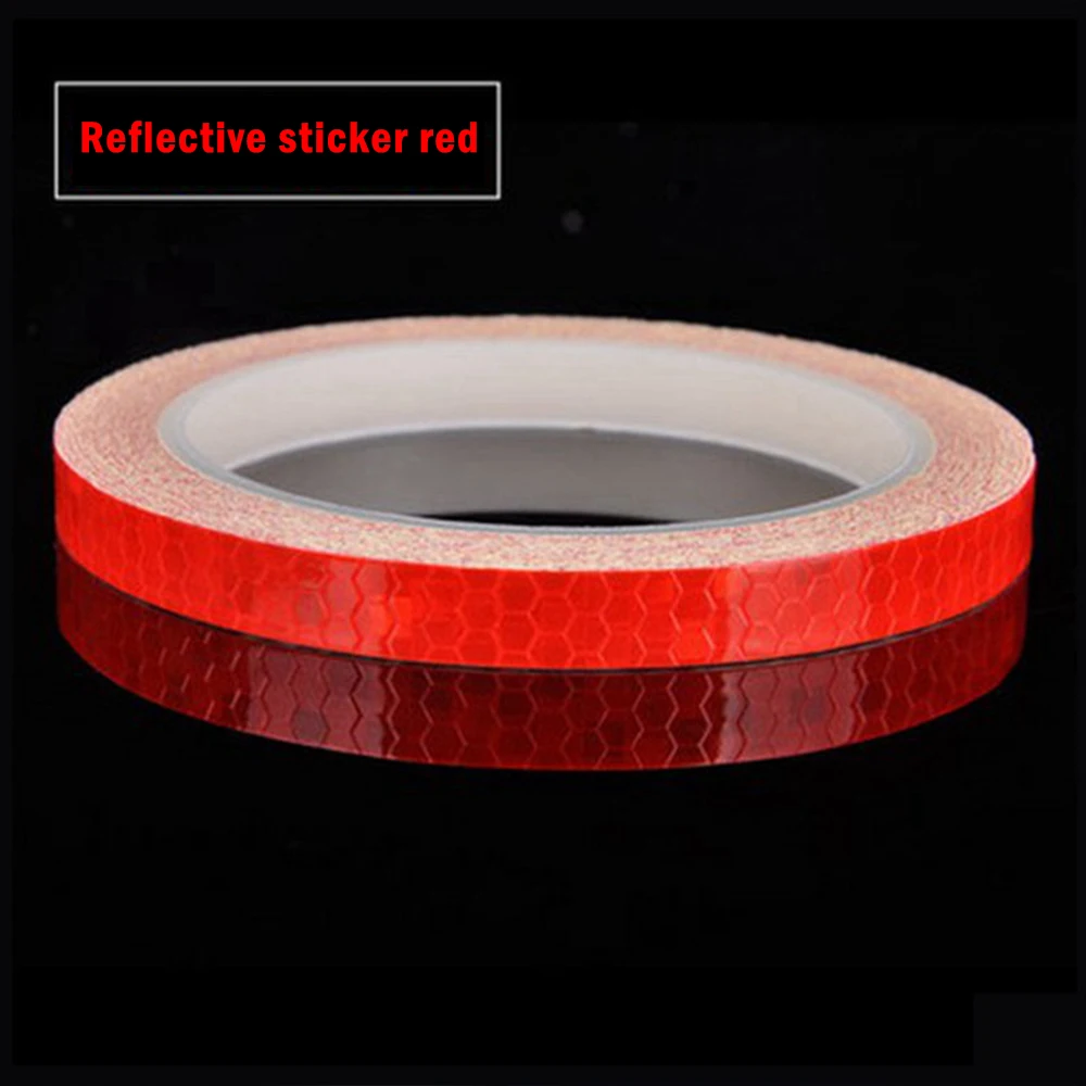 

1cmx8m Bike Reflective Stickers Cycling Fluorescent Reflective Tape MTB Bicycle Adhesive Tape Safety Decor Sticker Accessories