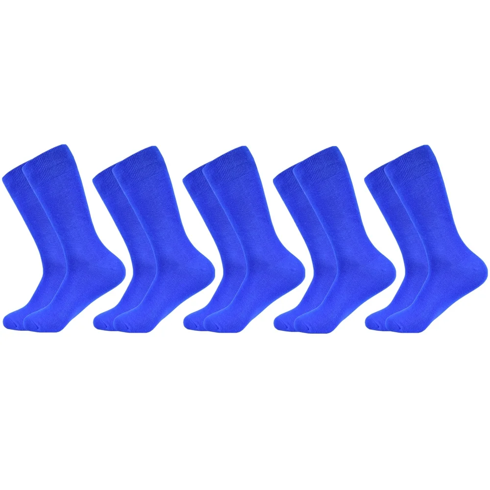 5 pairs socks-A10 Мужские носки, новинка, одноцветные хлопковые носки, черные, синие, красные, фиолетовые, желтые, зеленые носки, цветные, Полноразмерные, Классические мужские носки - Цвет: 5 pairs socks-A10