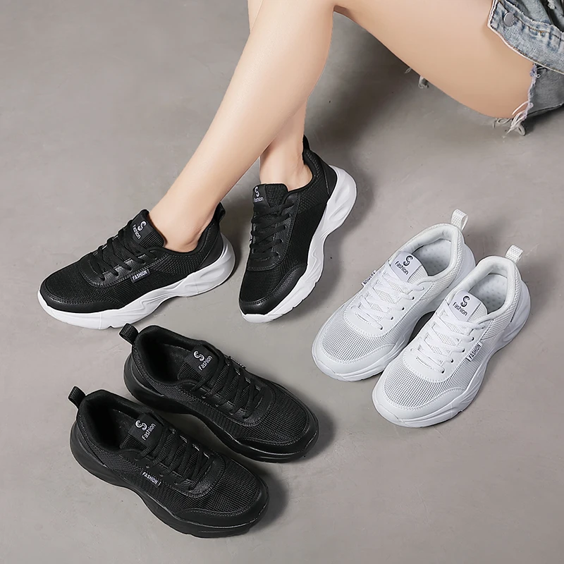 

Women's Walking Shoes Mash Thick Bottom Sneakers Lightweight Breathable Outdoor Casual Sport Shoes Comfortable Soft