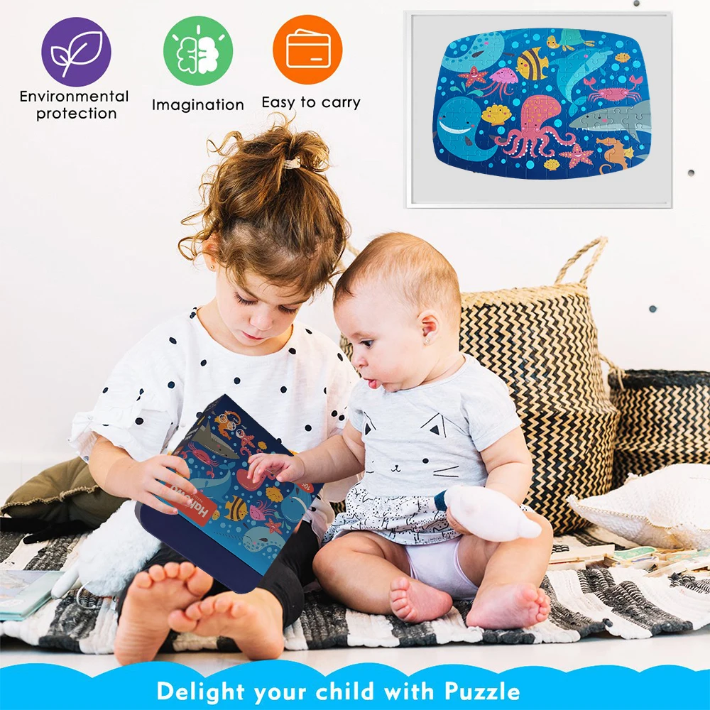 

Hahowa Sea Fish Color Turtle Octopus Starfish Dolphin Crab Shark Water Jigsaw Puzzle Puzzles Kids Child Educational Toys