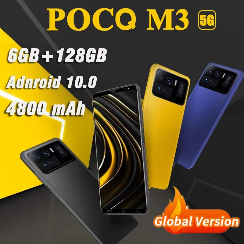 Глобальная версия POCQ M3 мобильные телефоны 6 ГБ + 128 Гб 1 HD дюймов android смартфонов | Отзывы и видеообзор