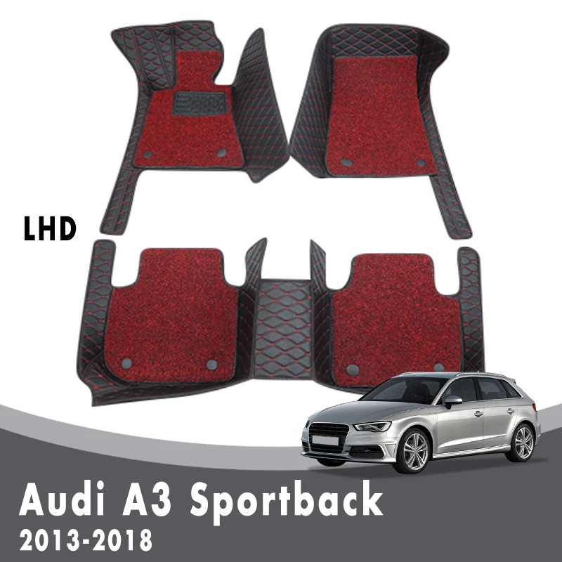 

Double Layer Wire Loop Carpets For Audi A3 Sportback 2018 2017 2016 2015 2014 2013 Luxury Car Floor Mats Interior Accessories