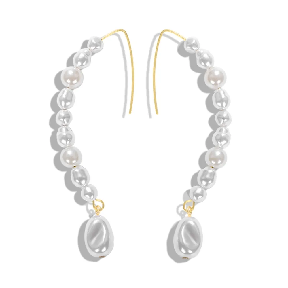 Miwens Bauble Bar Роскошные Жемчужные Серьги-кольца для женщин 31 тип очаровательный с жемчугом эффектные круглые серьги вечерние висячие украшения макси