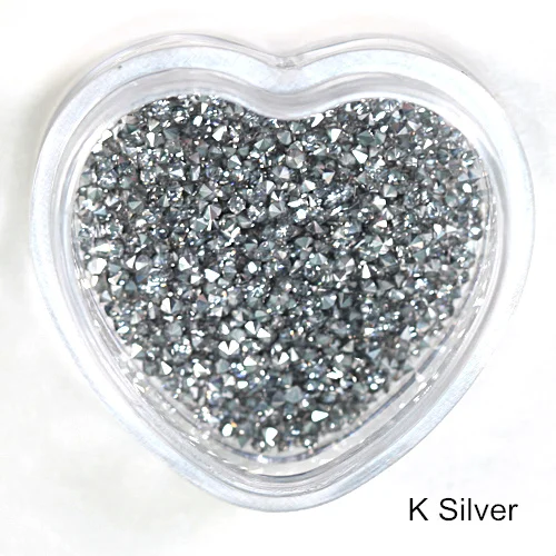 K Silver 1,1 мм-1,6 мм стразы мини-Пикси стразы без горячей фиксации микро-циркониевые блестящие стразы мини-украшения для дизайна ногтей B3191 - Цвет: K Silver