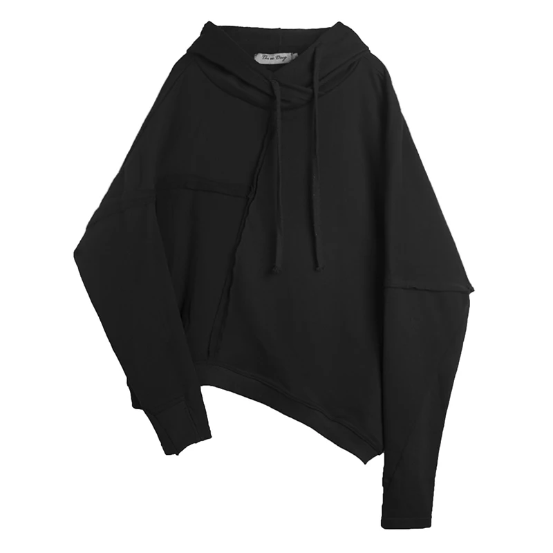 Мужская Асимметричная Толстовка IEFB/с косым подолом Свободный пуловер с длинным