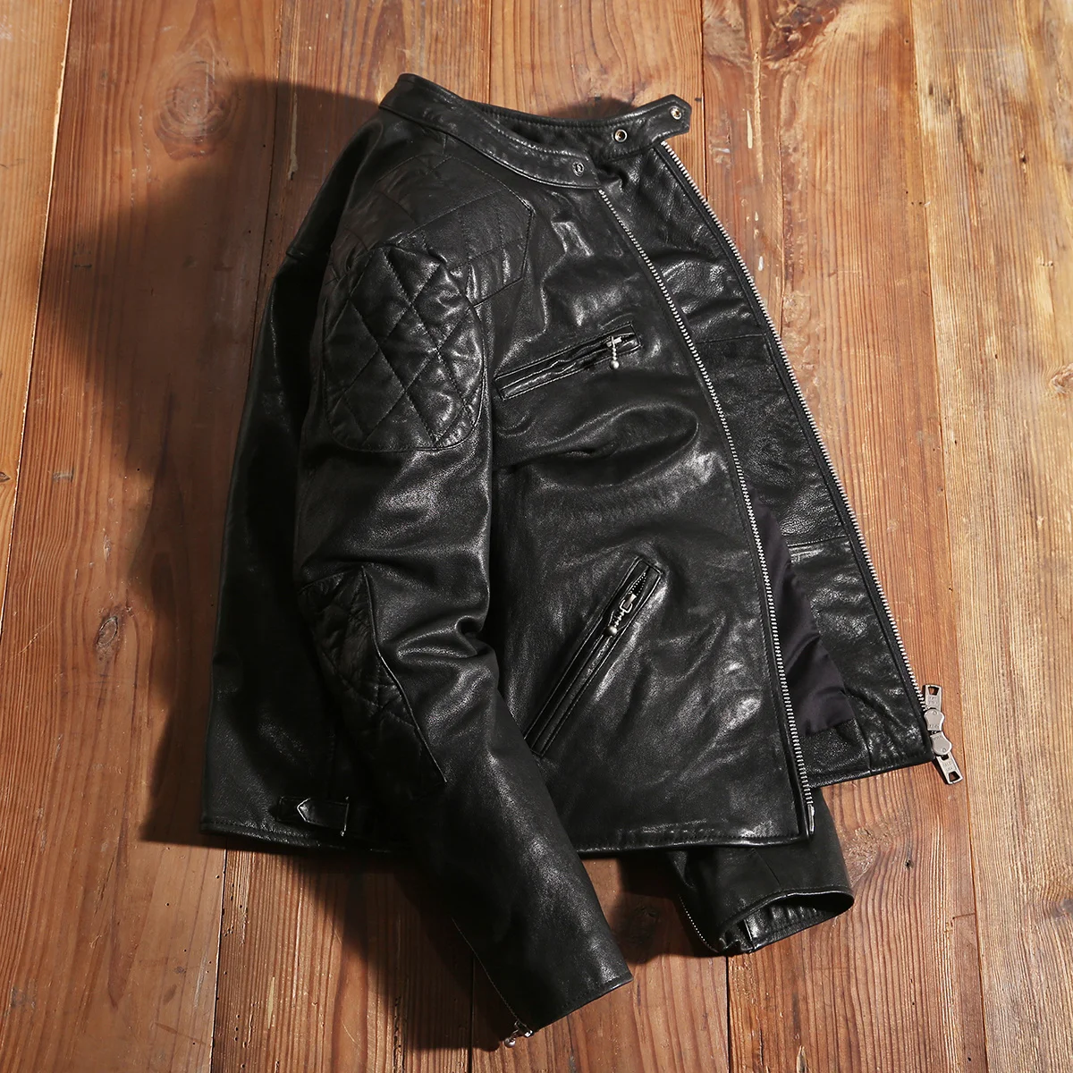 

Мужская мотоциклетная короткая куртка, черная облегающая байкерская куртка из натуральной овечьей кожи, модель 5XL на весну, 2021
