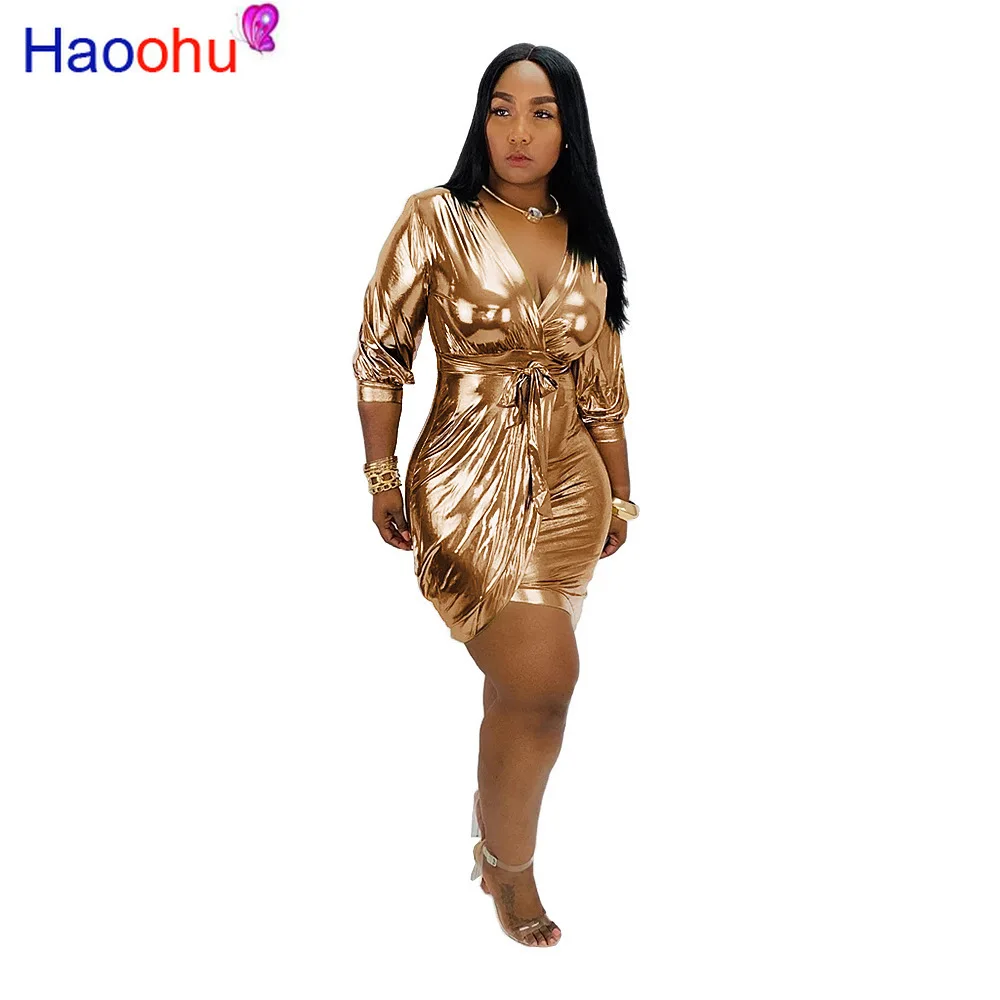 

Gold Silver Glitter Sexy Party Night Club Dress Women Clothes Fall Winter Christmas Vestido Deep V Neck Bodycon Dresses