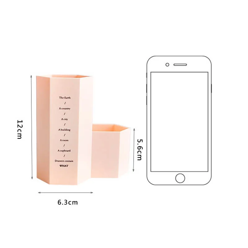 

Home Decoraion Cosmetic Holder Pen Pencil Box Multifunction Hexagonal Shape Jewelry Rack Organization