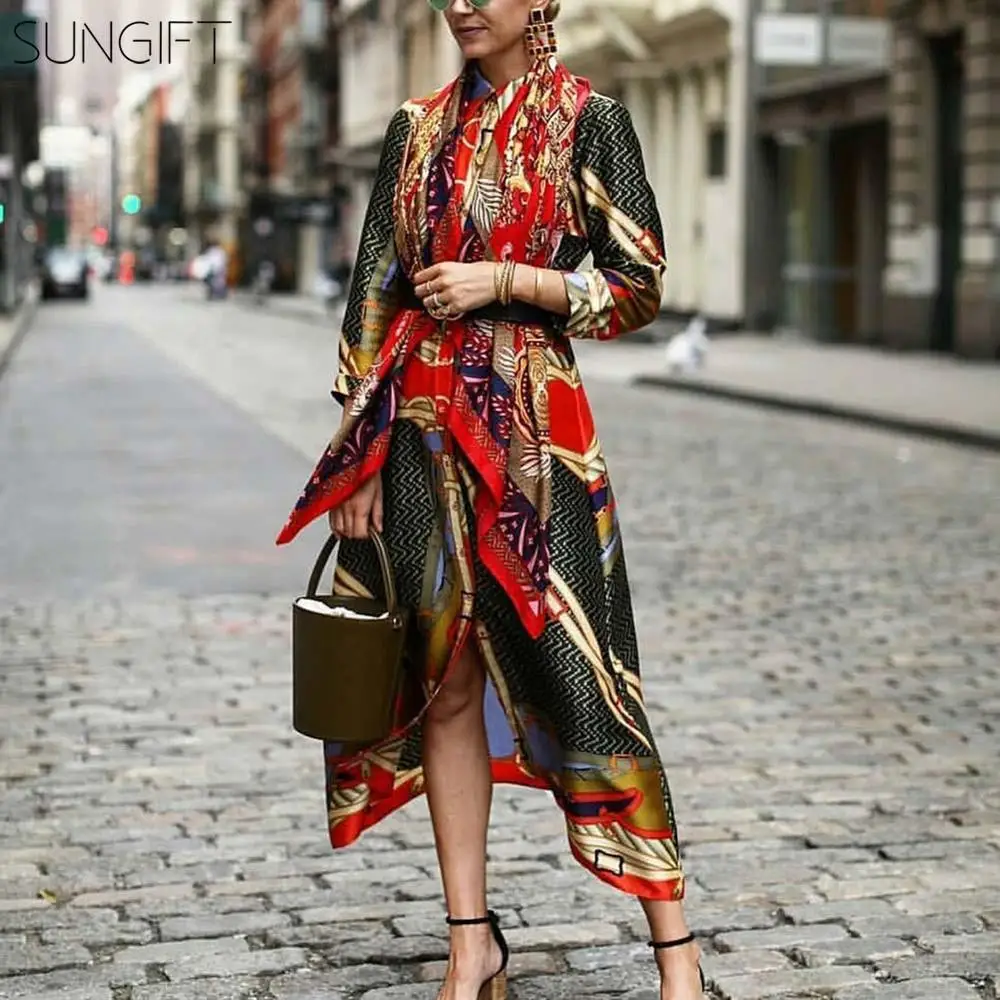 SUNGIFT Дашики африканские платья для женщин ариканский принт шелковистая атласная