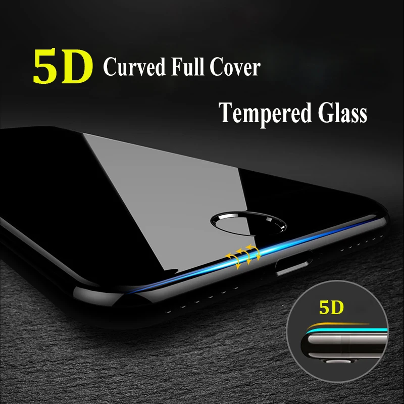 

5D 9H Curved Edge Full Cover Tempered Glass For iPhone 7 6 6S 8 Plus X XR XS 11 12 Pro Max Screen Protector Toughened Protect