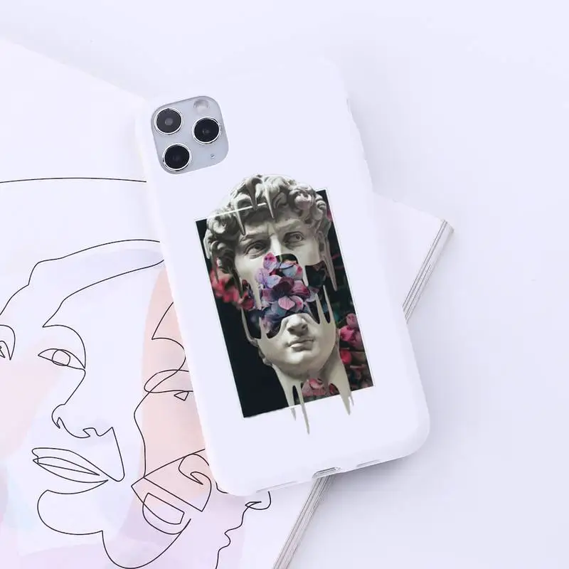 

Great Art Aesthetic David Mona Lisa Phone Case Candy Color for iPhone 6 7 8 11 12 s mini pro X XS XR MAX Plus