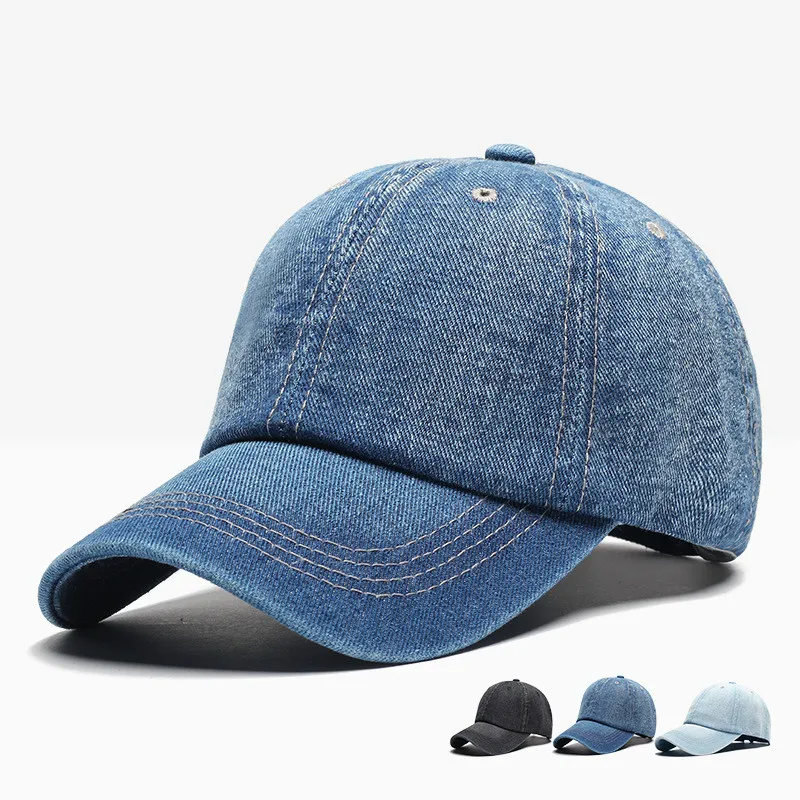

2019 autumn and winter denim solid color baseball cap men and women couple hat fashion hip hop hats