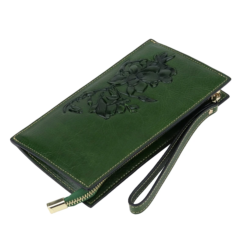 Кошелек из натуральной коровьей кожи для женщин Длинный кошелек роскошный