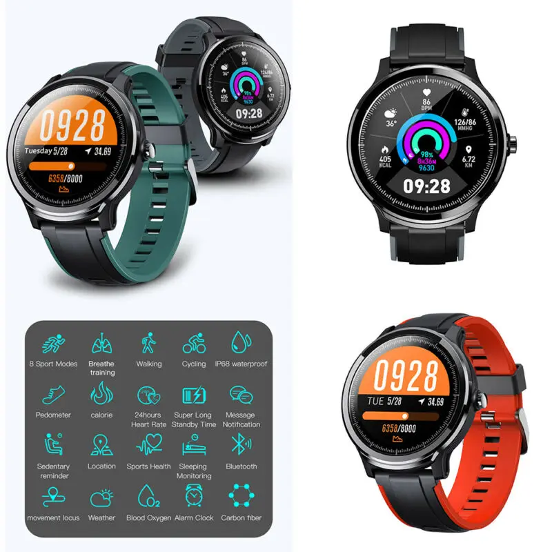 Kospet Probe Bluetooth Smart Watch Bracelet Fitness Tracker Wrist Heart Rate Monitor Waterproof Sport For Android iOS |