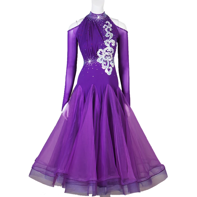 

standard dance dresses waltz dress for ballroom dancing ballroom dance competition dresses rumba dance costumes sequins purple
