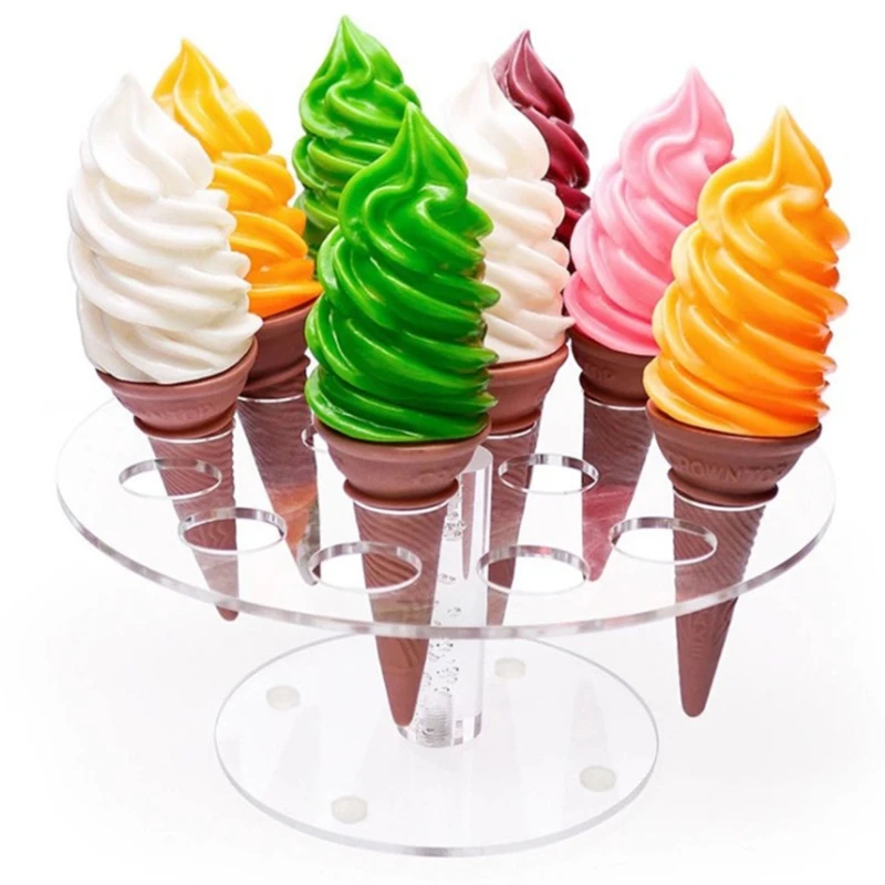 

16 Hole Ice Cream Holder Transparent Acrylic Cupcake Ice Cream Cones Holder Tooldrowship