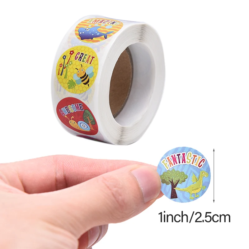 

500 Pcs/roll Round Label Sticker Thank You Hand Made With Stickers For Scrapbook Stationery Sticker