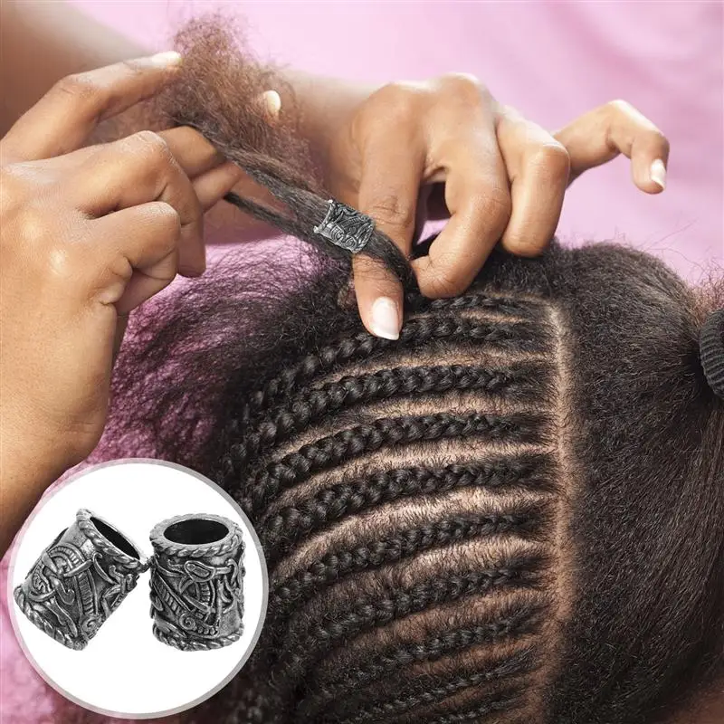 

2Pcs Viking Rune Beads Ancient Beads Large Hole Beads for Jewelry Findings