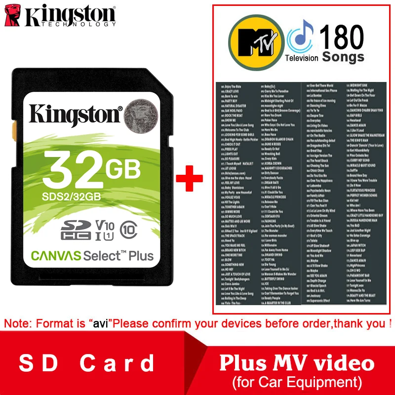 Kingston SD карта памяти 32 Гб SDHC цифровой класс 10 карта памяти 32 Гб Schede Memoria SD для sony цифровая фотокамера DSLR карта - Емкость: SDC2-32G-MV-video
