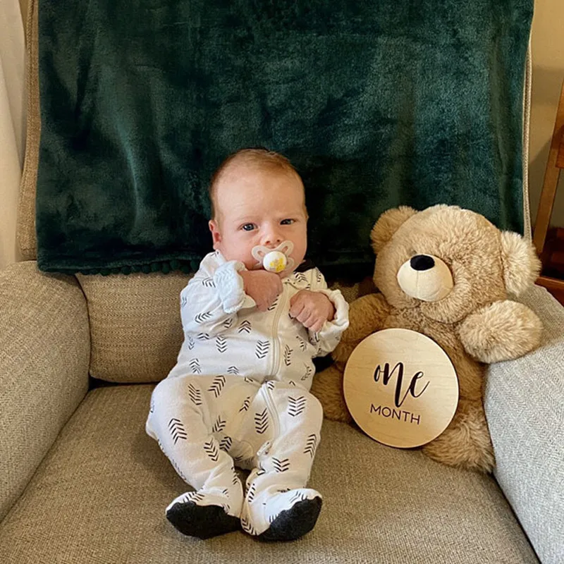 Персонализированные детские знаковые карты деревянная ежемесячная веха знак