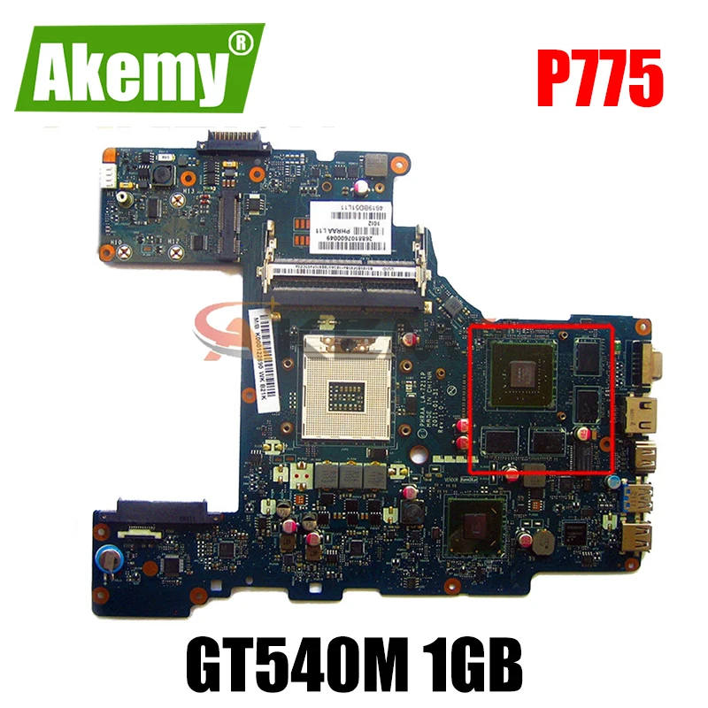 

AKEMY для Toshiba Satellite P770 P775 материнская плата PHRAA LA-7211P K000122880 материнская плата HM65 DDR3 GT540M 1 Гб
