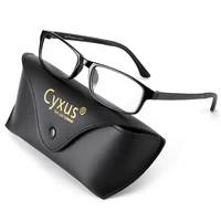 cyxus blue light blocking computer glasses tr90 rectangle anti eye eyestrain clear lenses for men women unisex eyewear 8327