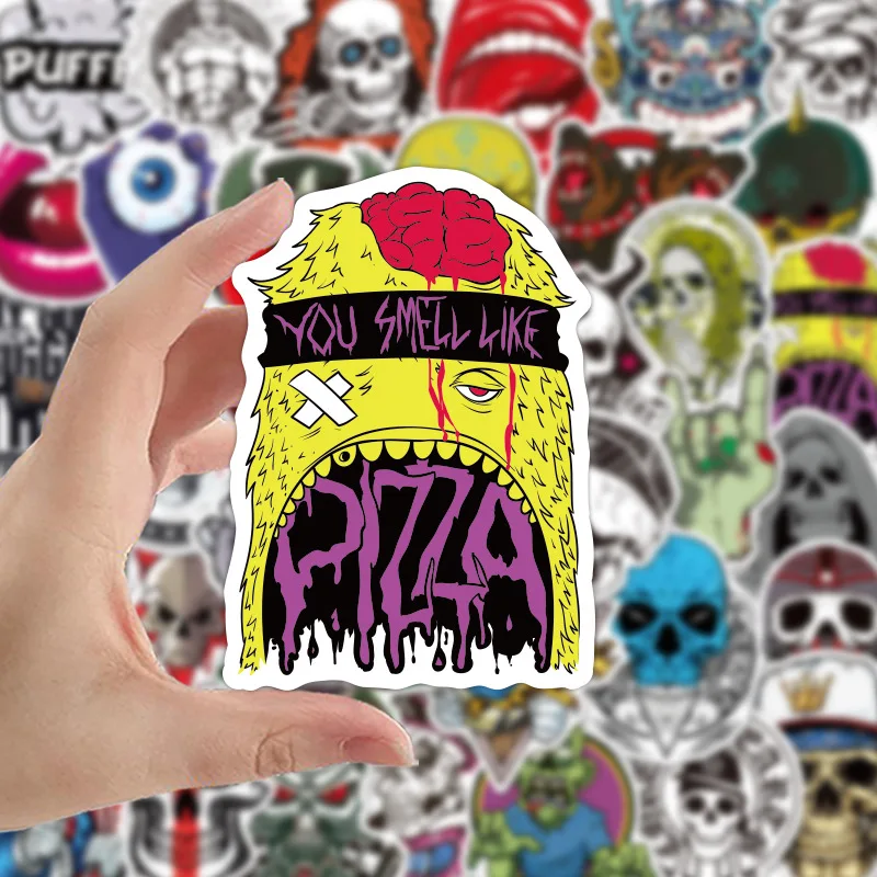 103050pcs terror series skull graffiti stickers guitar laptop skateboard luggage phone bike waterproof cool stickers kid toy free global shipping